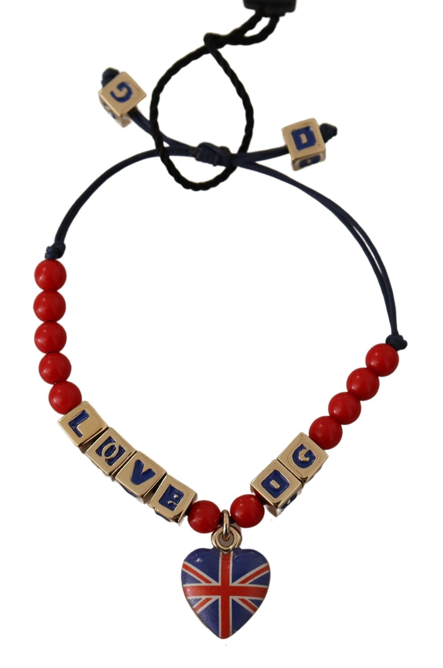 Elegante armband van blauw, rood glas en Zama