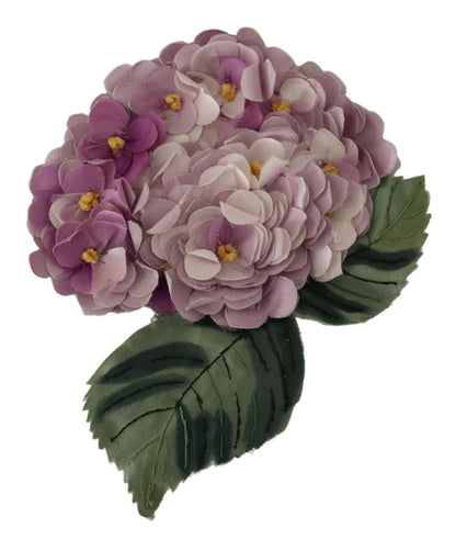 Elegante paarse bloemenzijdenmix broche