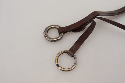 Elegante sleutelhanger van messing en leer