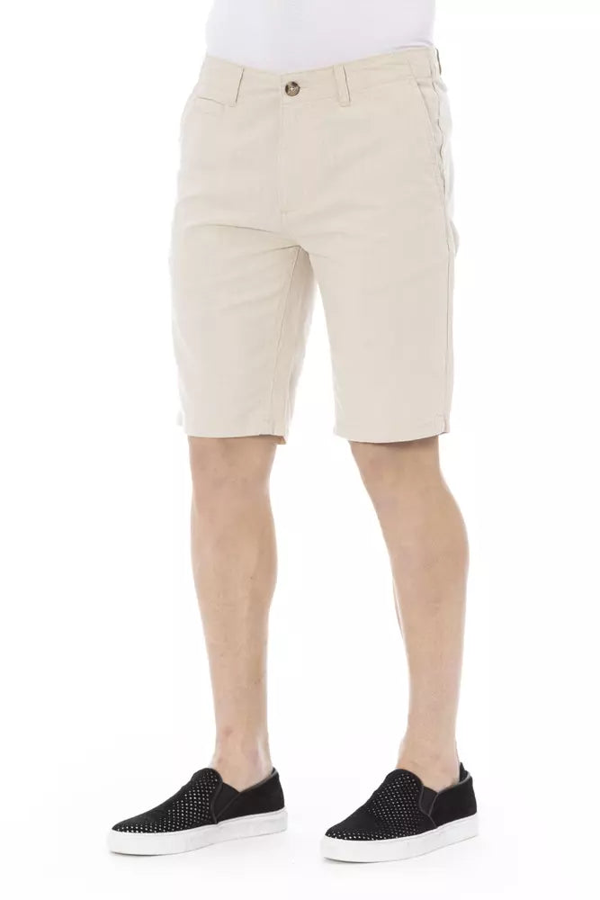 Beige katoenen heren Bermuda Short