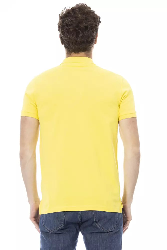 Geel katoenen heren poloshirt