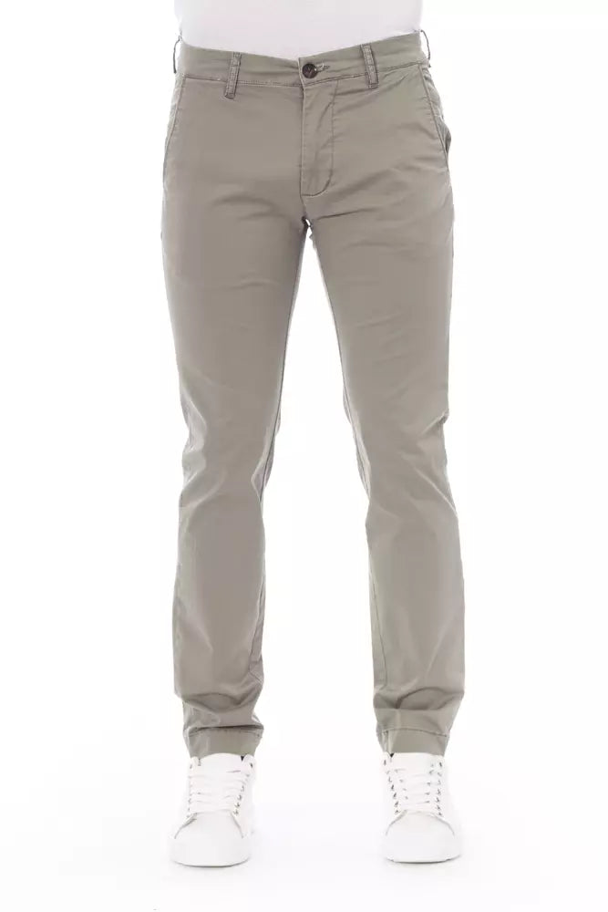 Beige katoenen heren chino