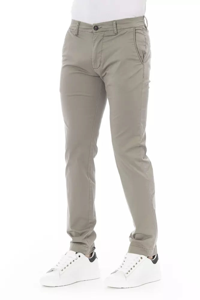 Beige katoenen heren chino