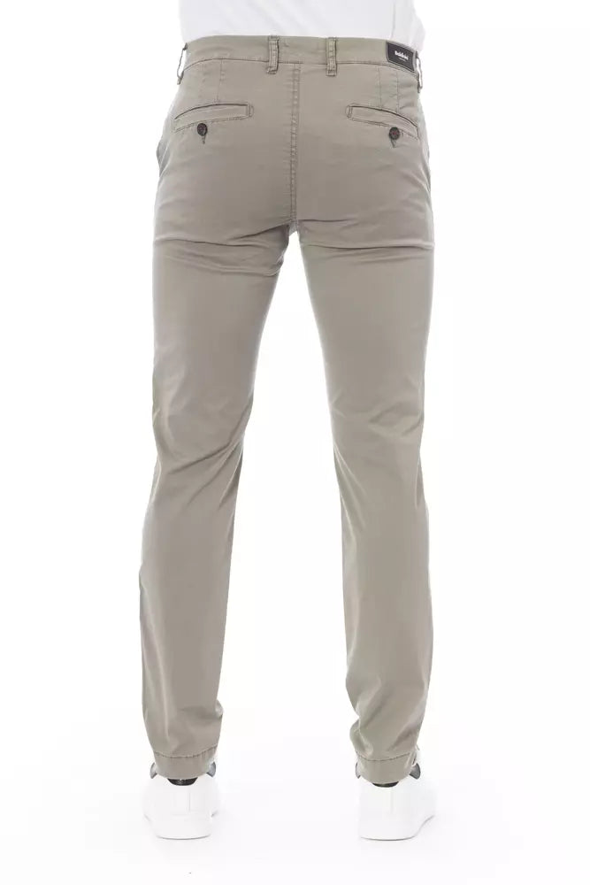 Beige katoenen heren chino