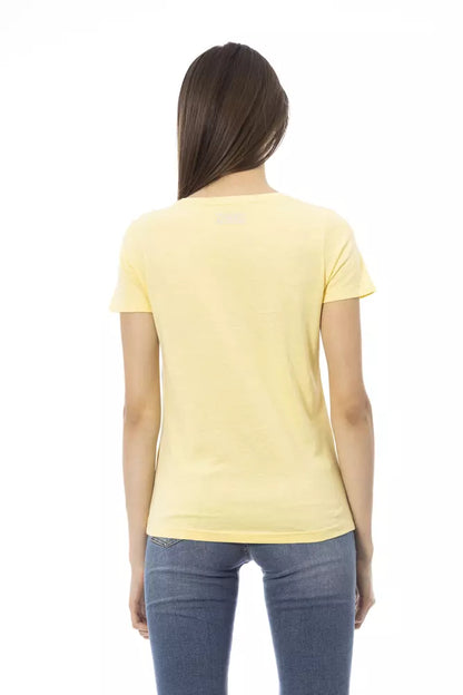 Yellow Cotton Women T-Shirt