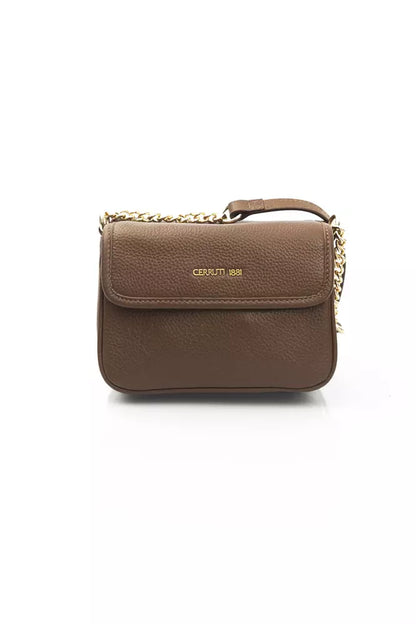 Bruine leren dames crossbody tas