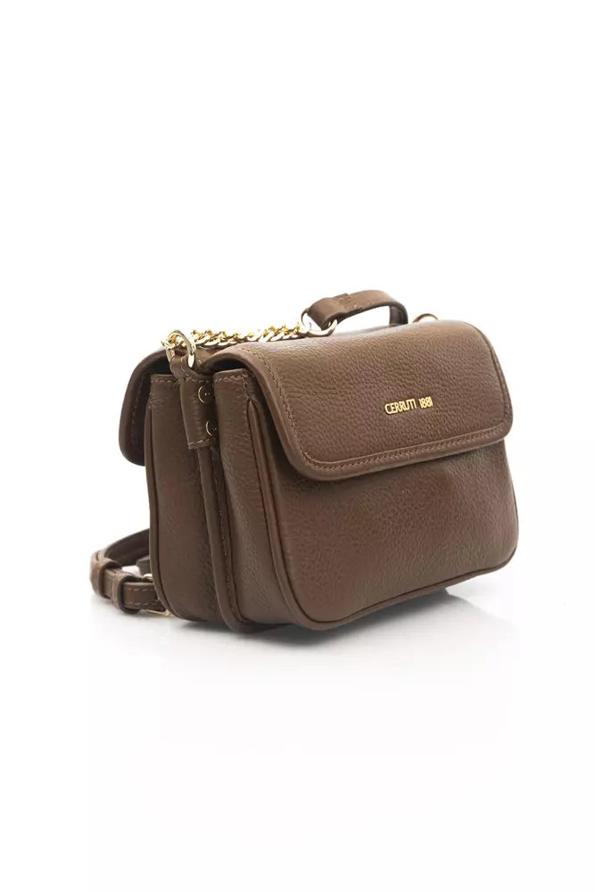 Bruine leren dames crossbody tas