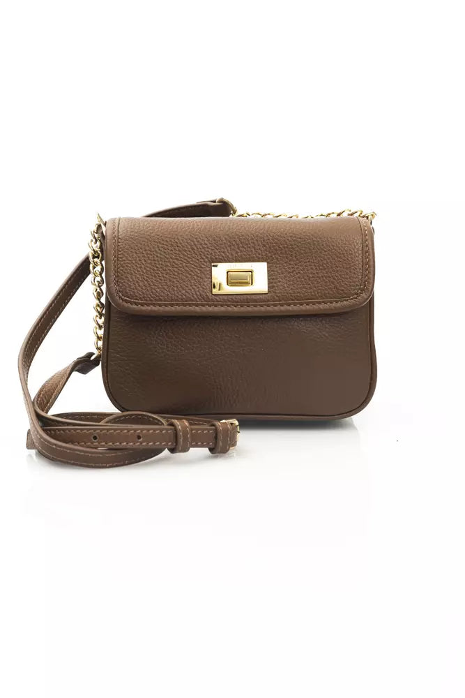 Bruine leren dames crossbody tas