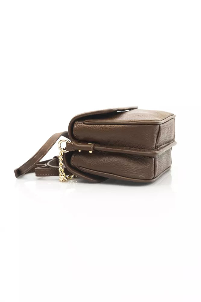 Bruine leren dames crossbody tas