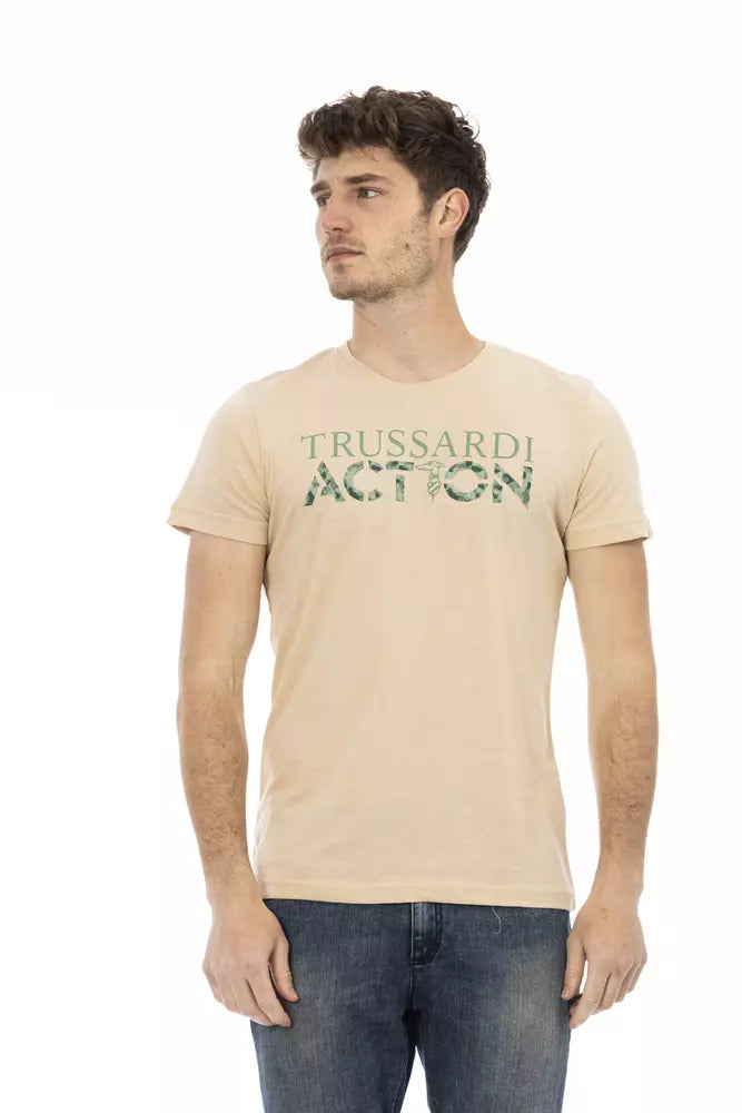 Beige katoenen heren T-shirt