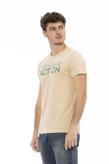 Beige katoenen heren T-shirt