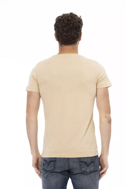 Beige katoenen heren T-shirt