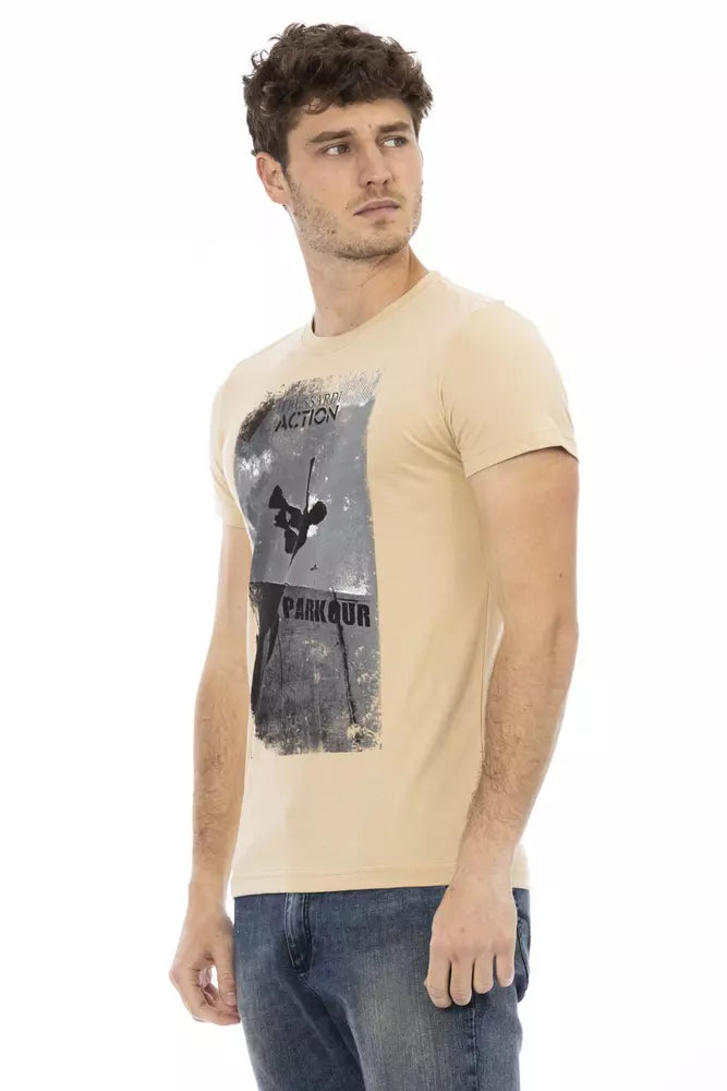 Beige katoenen heren T-shirt