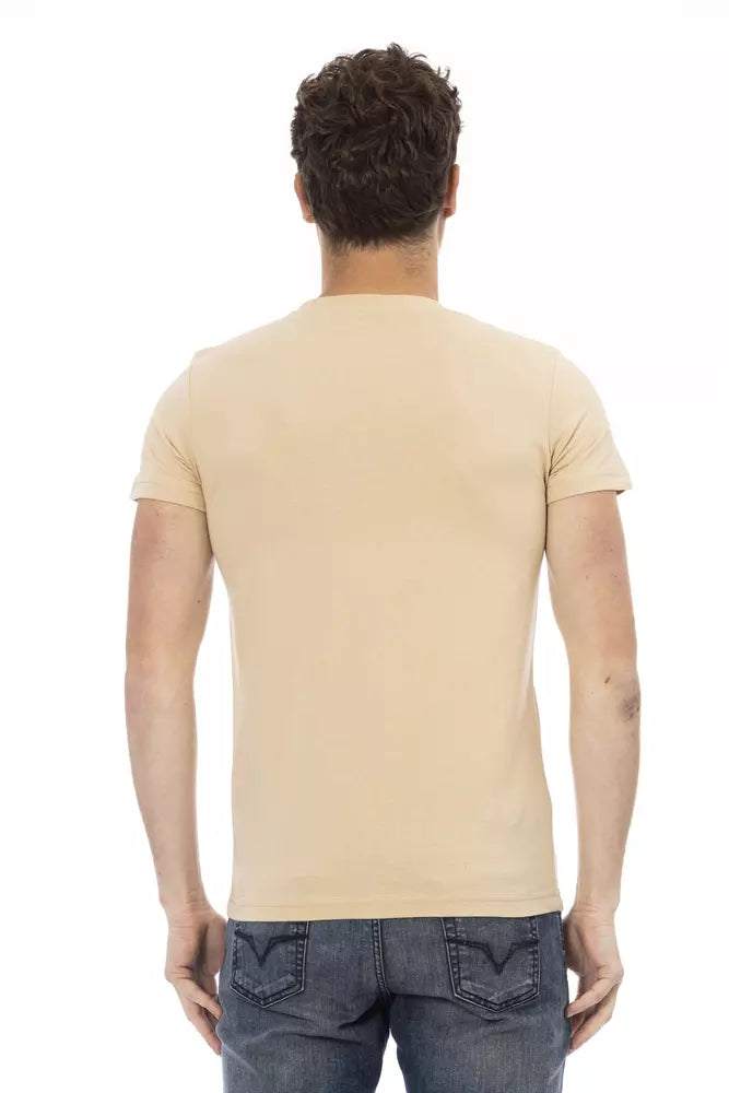 Beige katoenen heren T-shirt