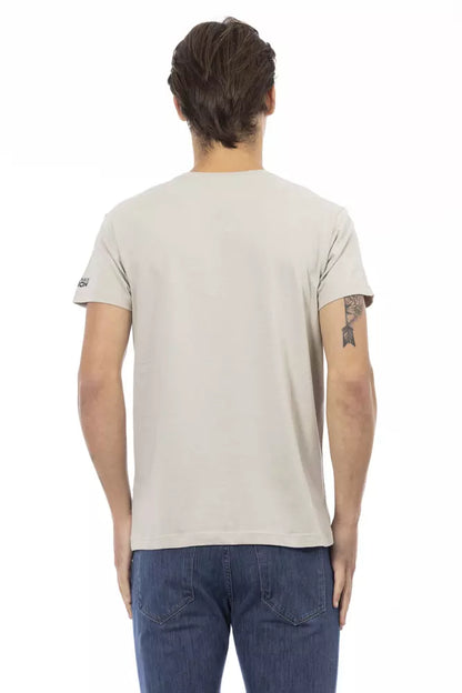 Beige katoenen heren T-shirt