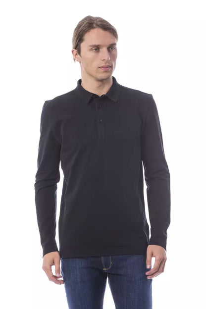 Black Cotton Men Polo Shirt