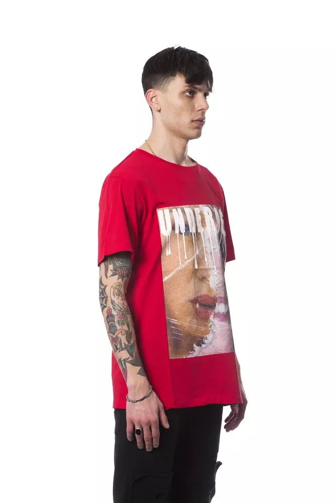 Rood katoenen heren T-shirt