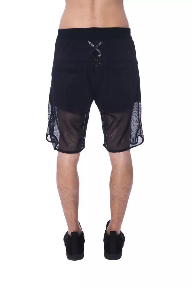 Zwarte Polyester Heren Short