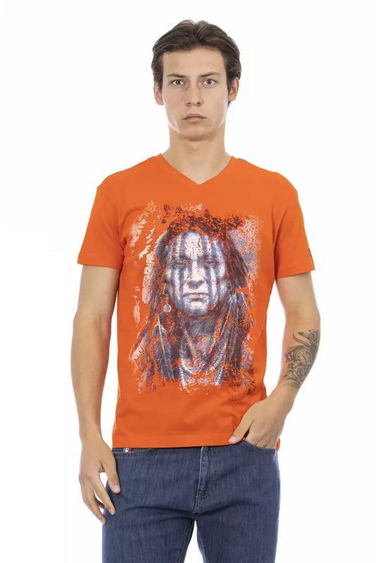 Oranje katoenen heren T-shirt