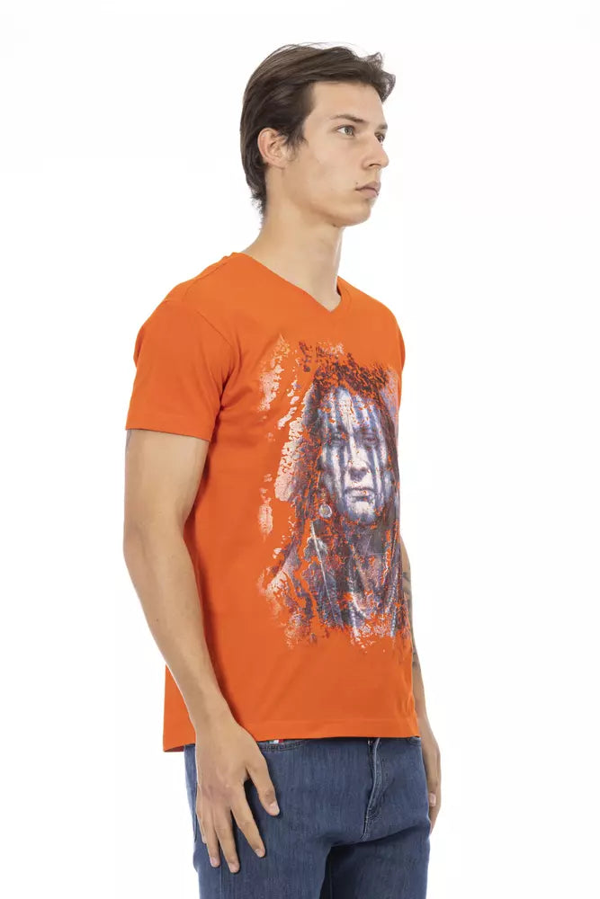 Oranje katoenen heren T-shirt