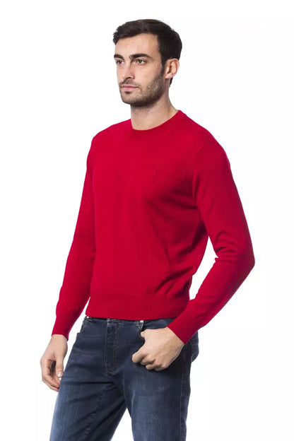 Red Merino Wool Men Sweater