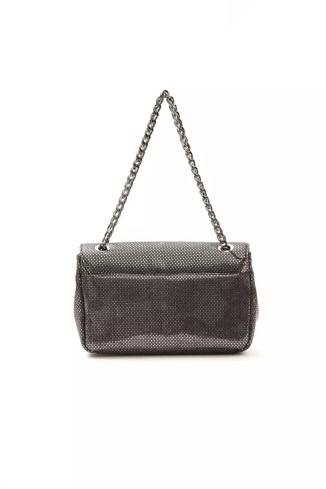 Grijze leren dames crossbody tas