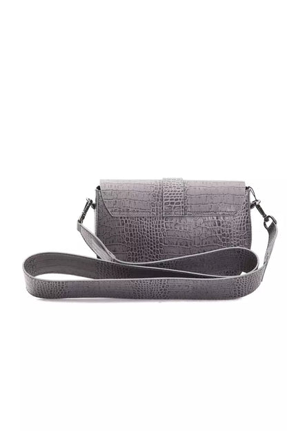 Gray Leather Women Crossbody