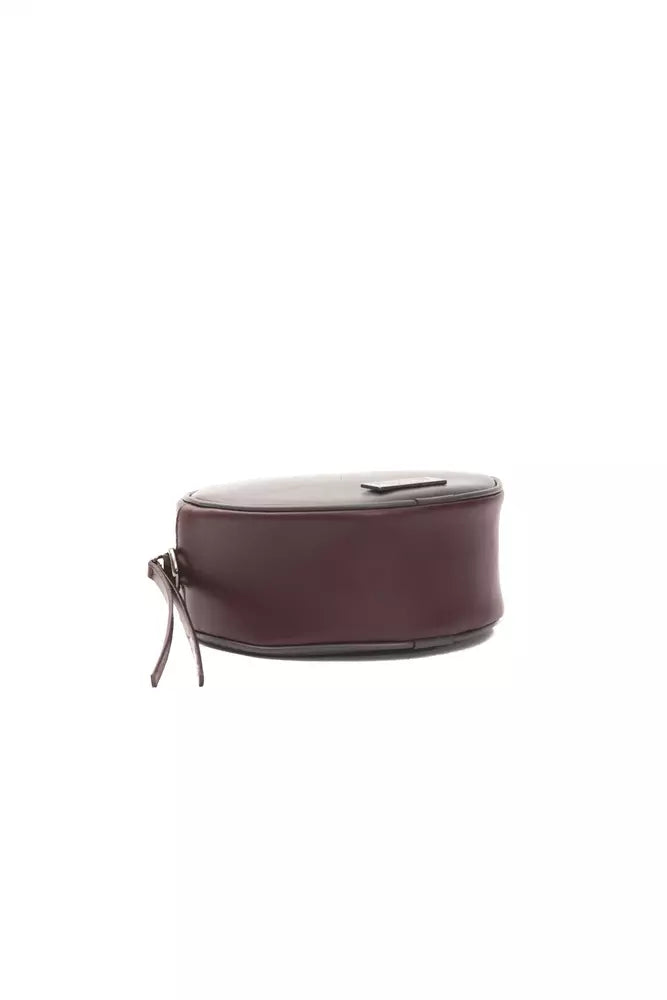 Bordeauxrode leren dames crossbody