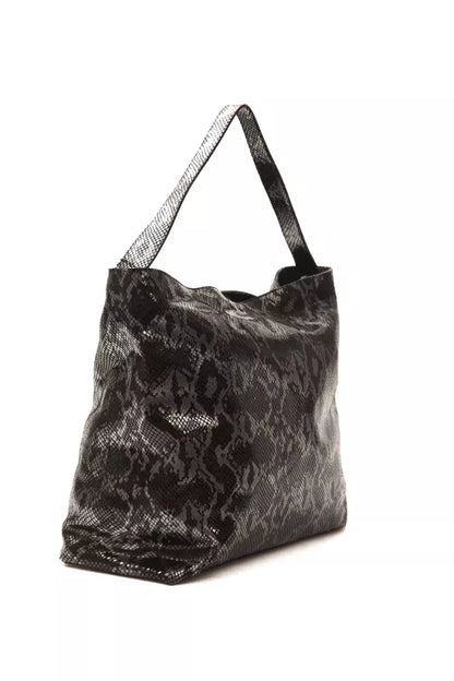 Gray Leather Women Shoulder Bag