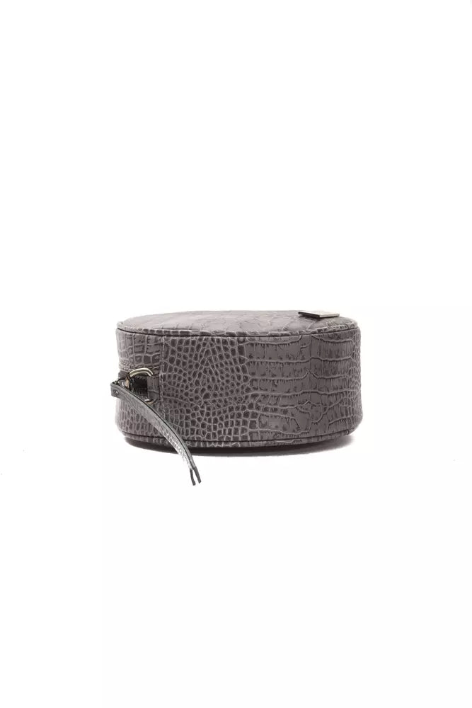 Gray Leather Women Crossbody Bag