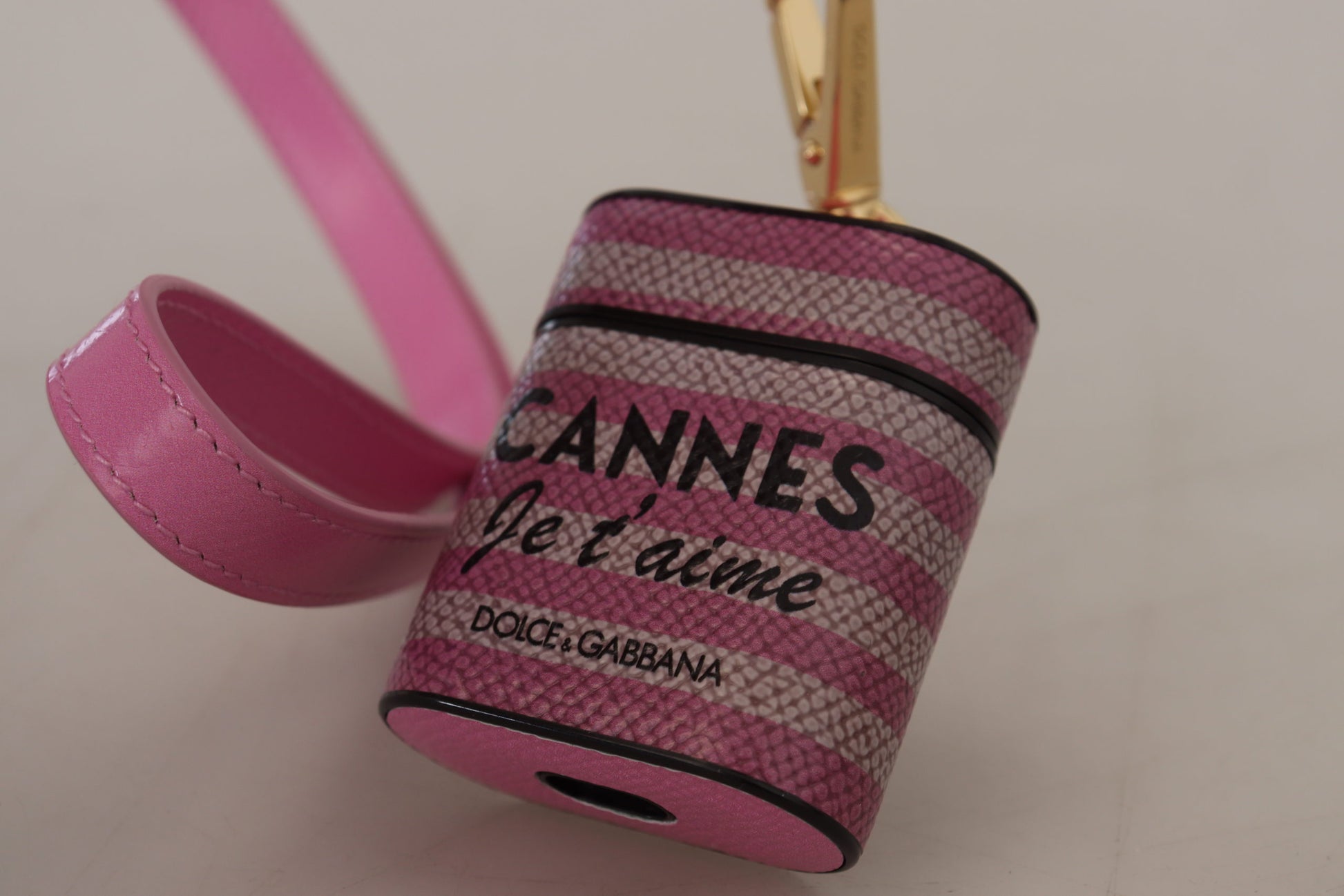 Chique leren AirPods-hoesje in roze