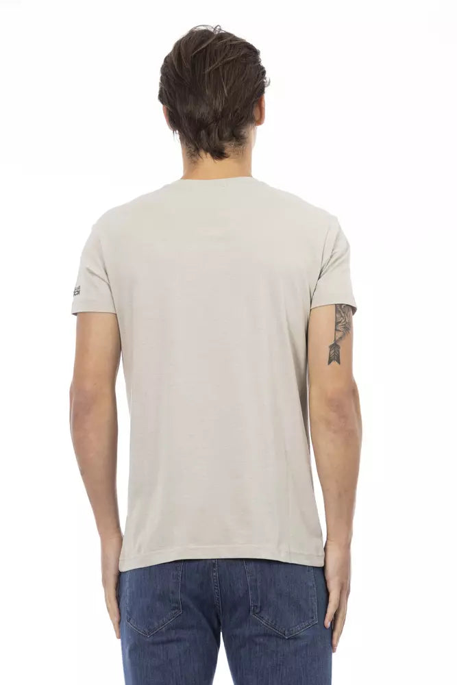 Beige katoenen heren T-shirt