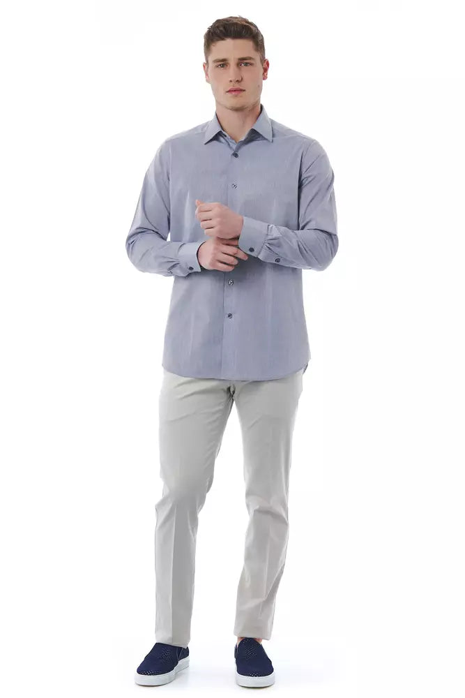 Gray Cotton Men Shirt