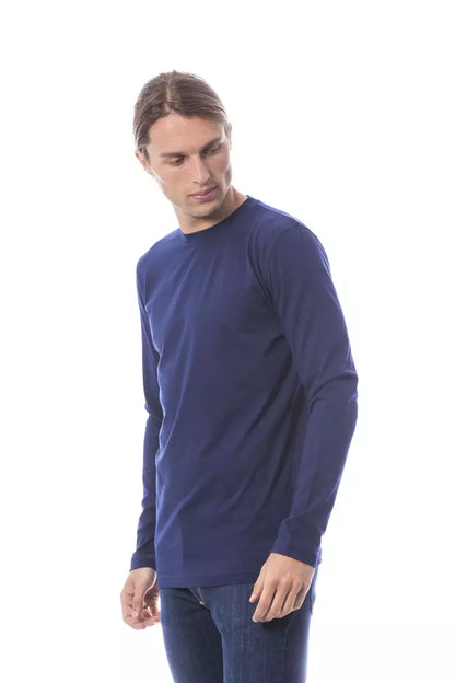 Blauw katoenen heren T-shirt