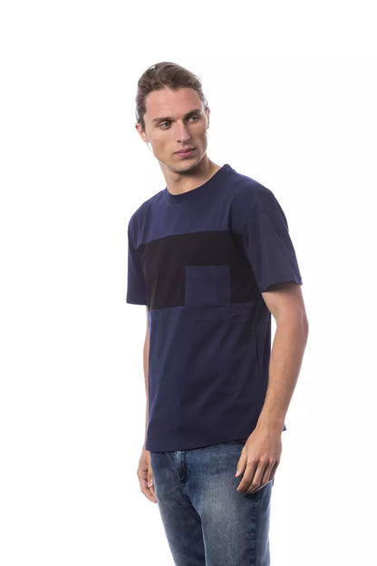 Blue Cotton Men T-Shirt