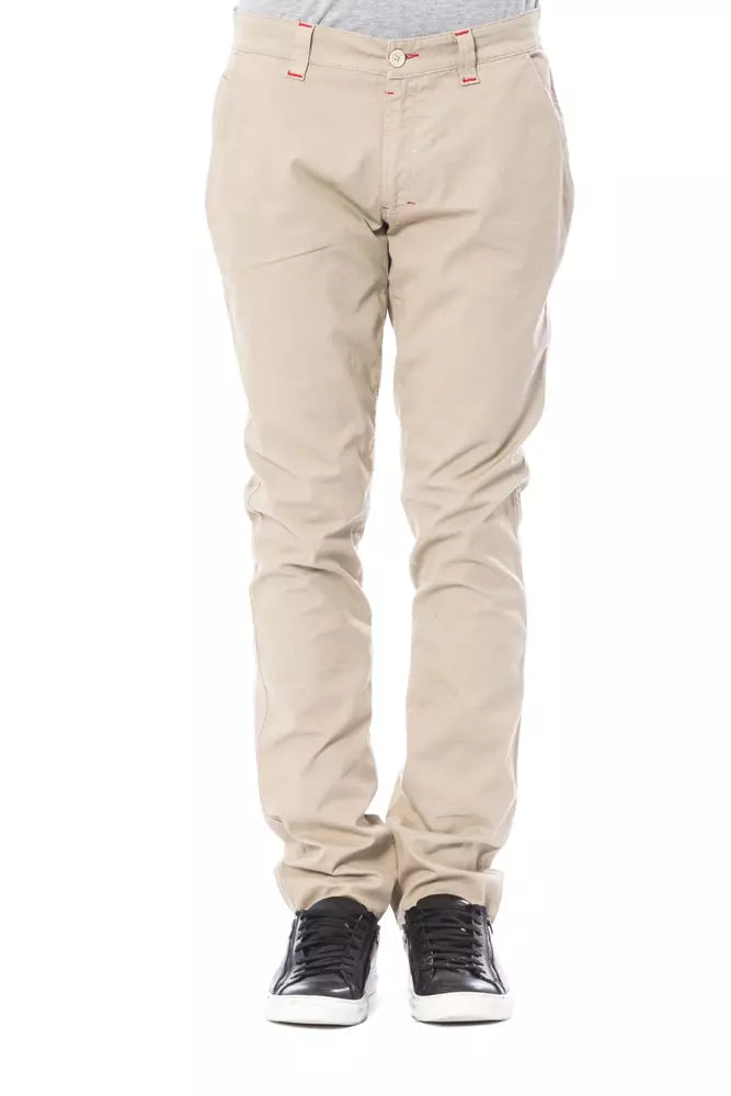 Beige katoenen heren chino broek