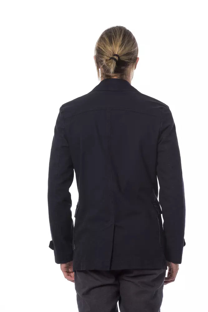 Elegante blauwe blazer met dubbele rij knopen