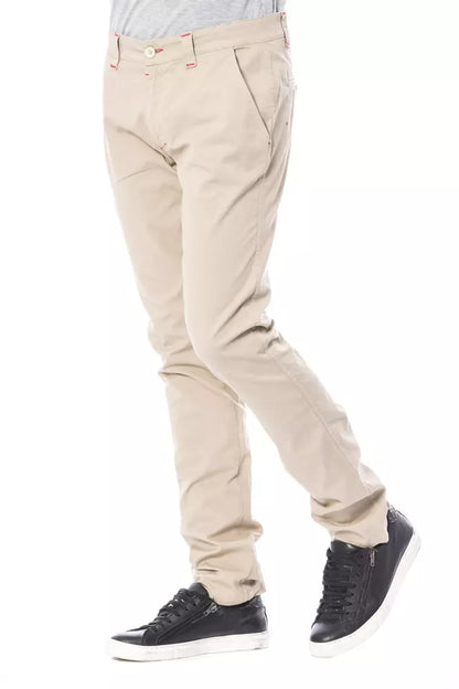 Beige katoenen heren chino broek