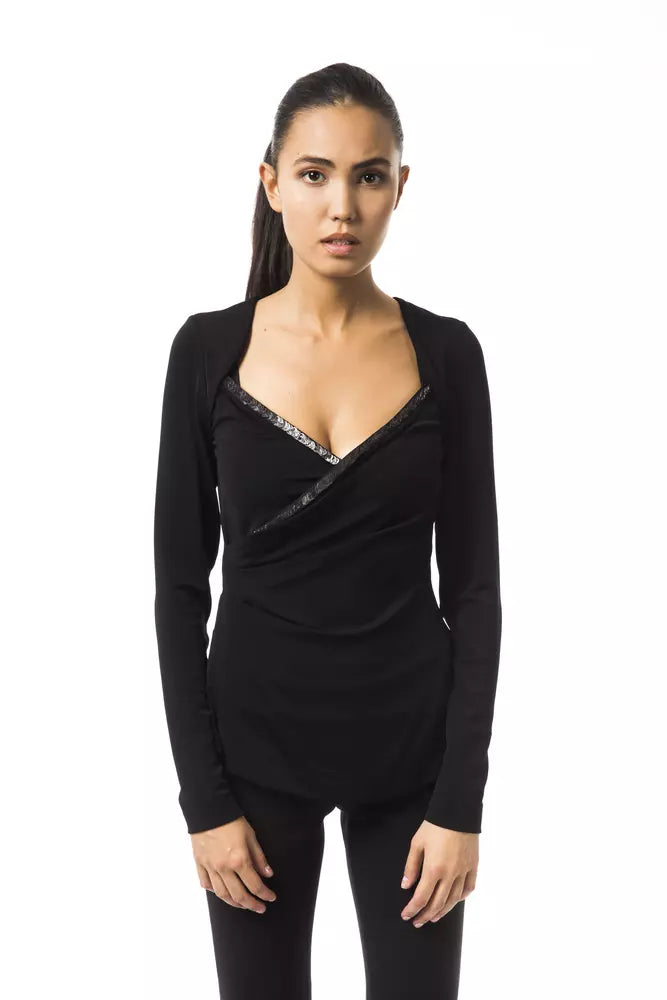 Zwarte Viscose Dames Top