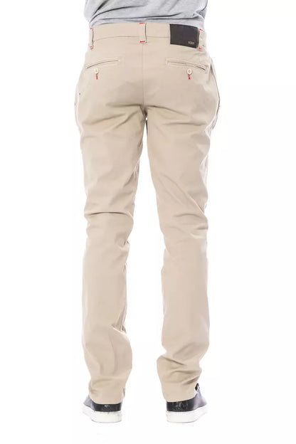 Beige katoenen heren chino broek