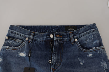 Chic Tattered Denim Pants for the Modern Man