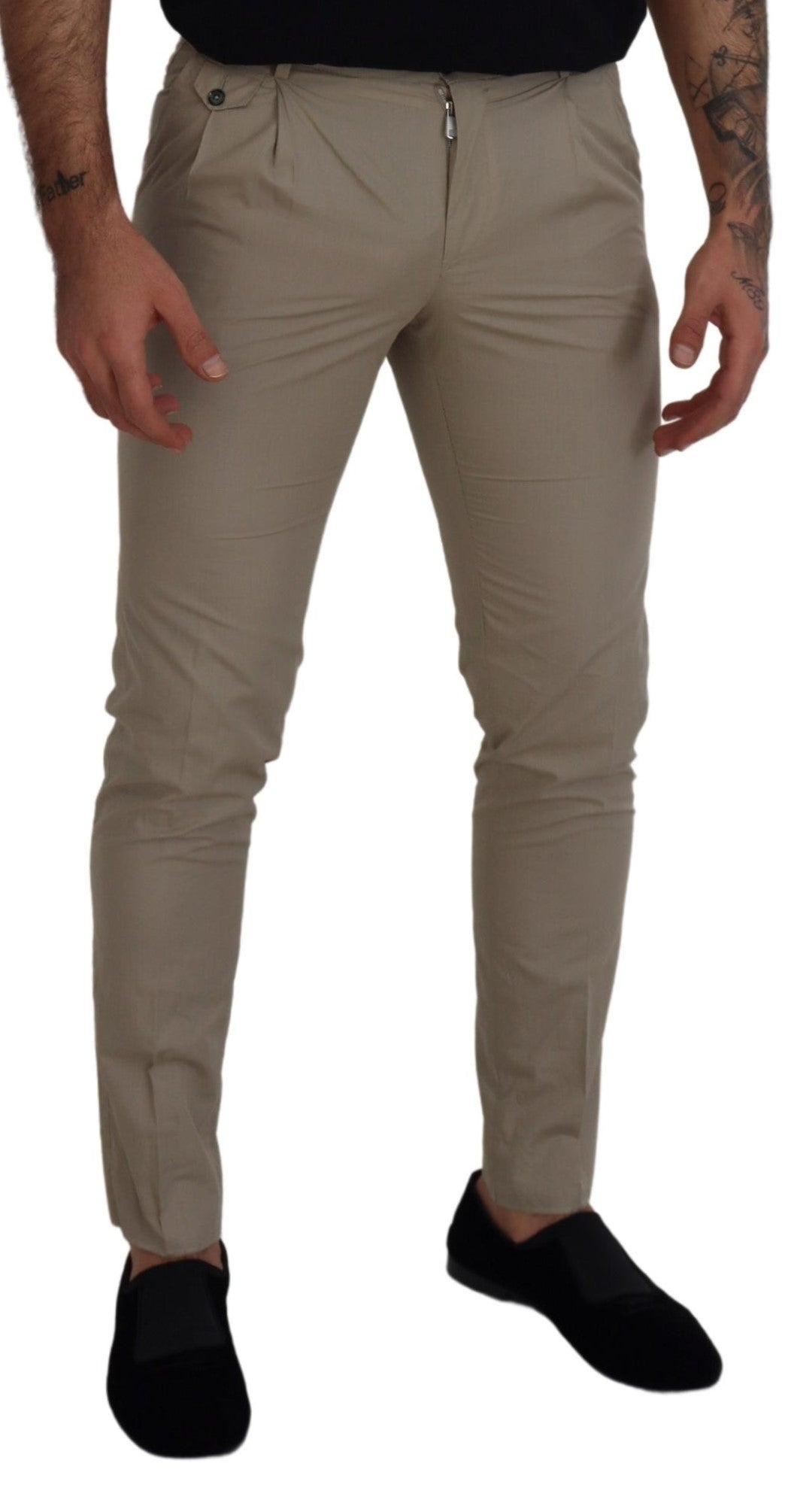 Stunning Beige Italian Cotton Trousers