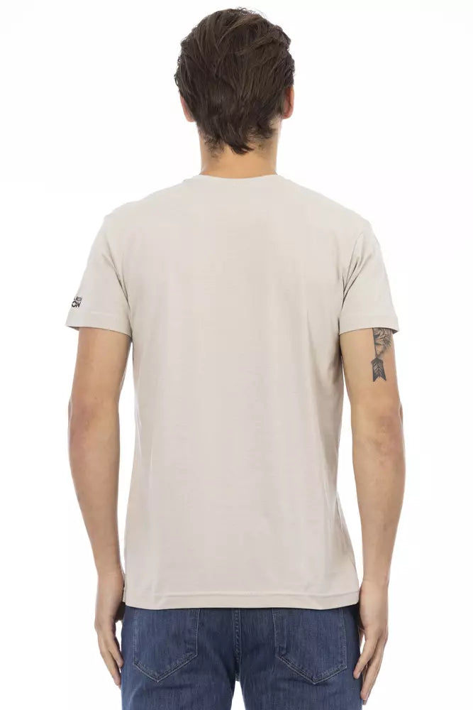 Beige katoenen heren T-shirt