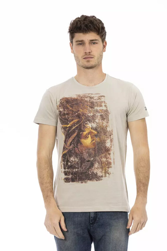 Beige katoenen heren T-shirt