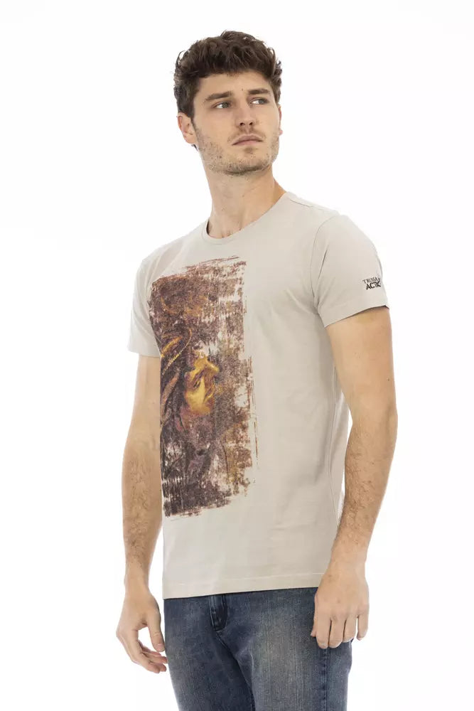 Beige katoenen heren T-shirt