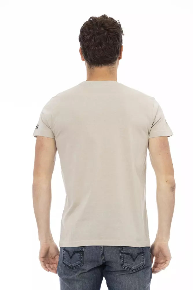 Beige katoenen heren T-shirt