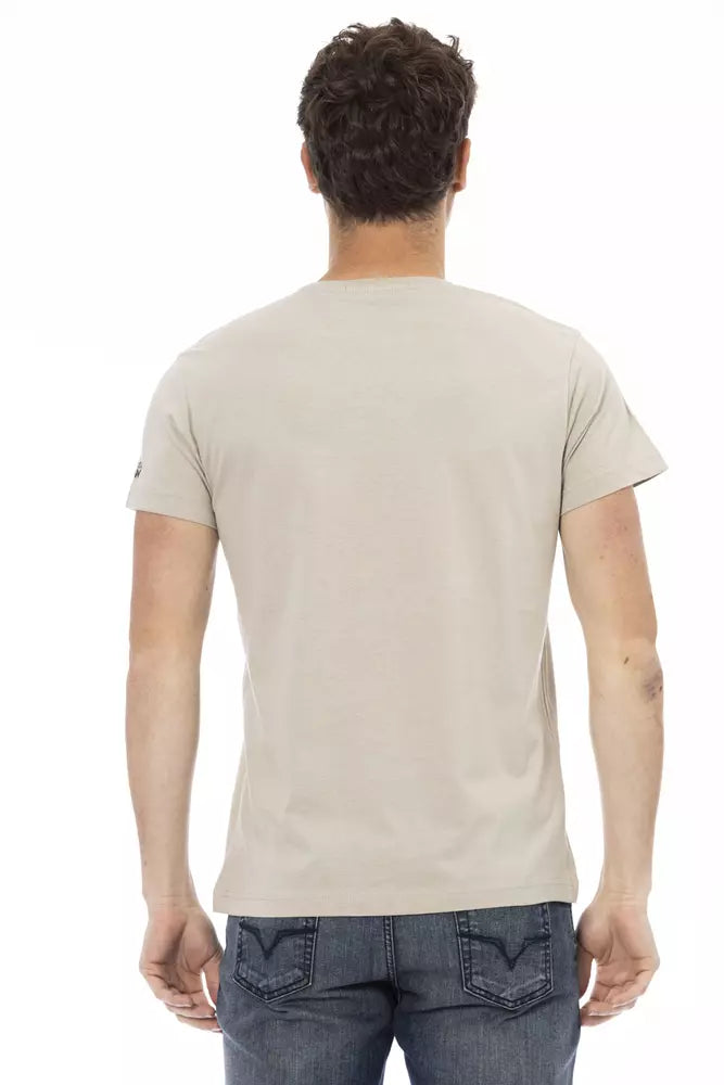 Beige katoenen heren T-shirt