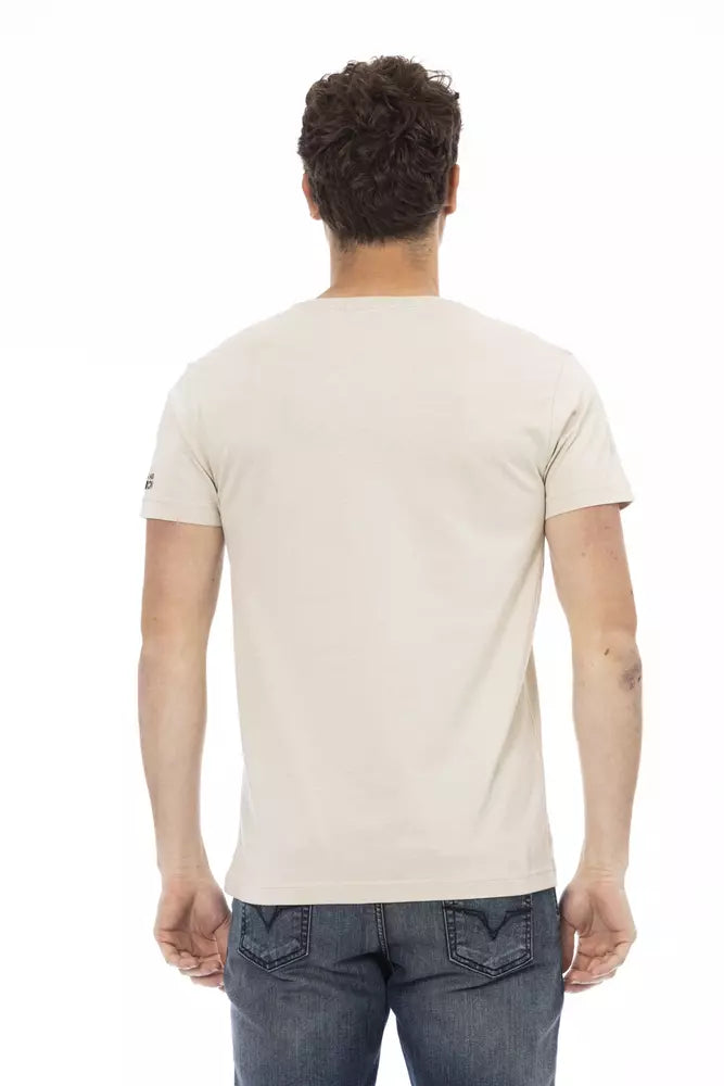 Beige katoenen heren T-shirt