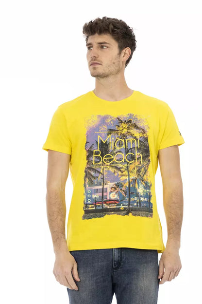 Yellow Cotton Men T-Shirt