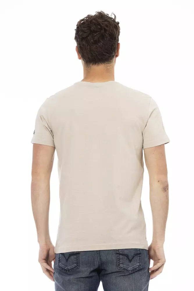 Beige katoenen heren T-shirt